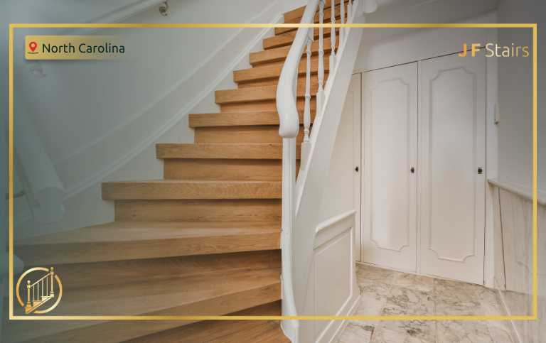 Residential staircase showing proper stair steepness and safe proportions