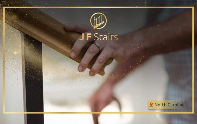 stair railing replacement in North Carolina home