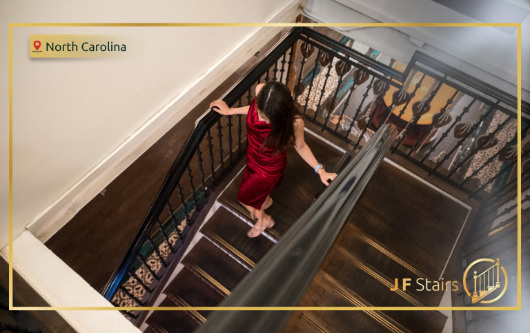 luxury staircase design in North Carolina home