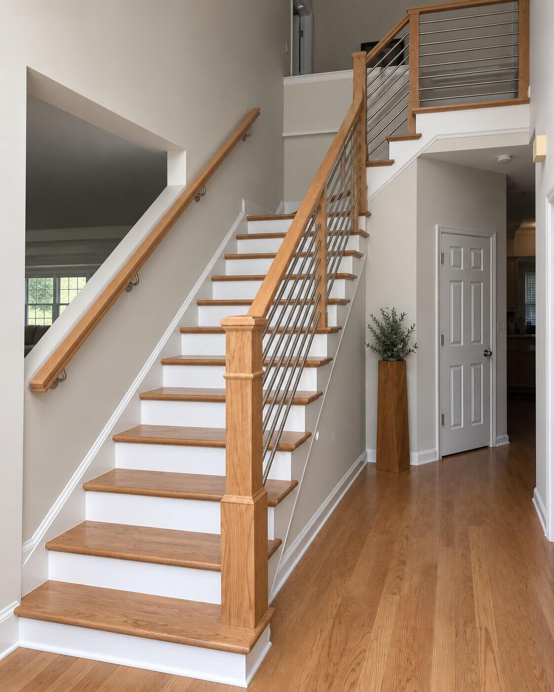 After — hardwood stairs