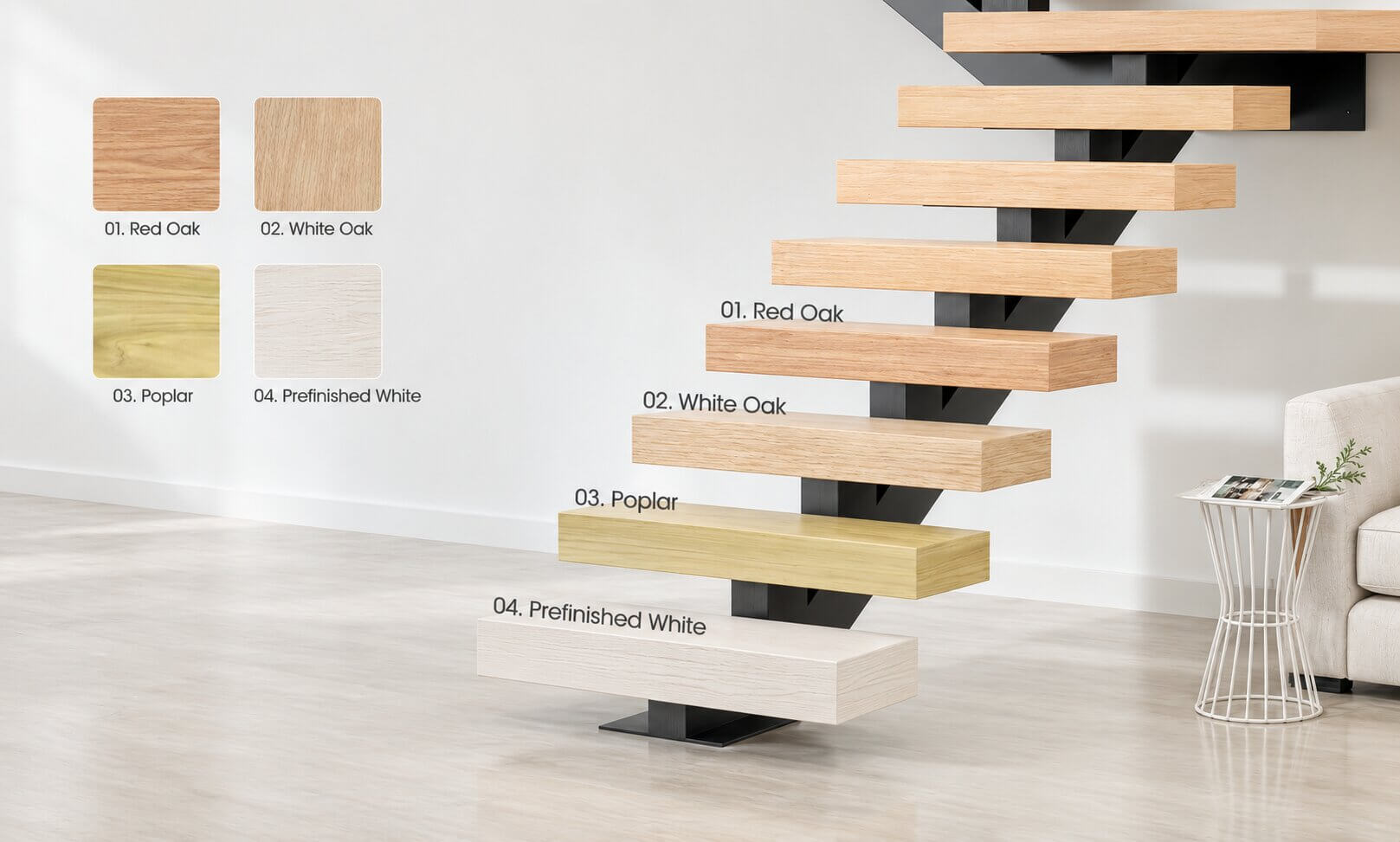 Stair tread wood options